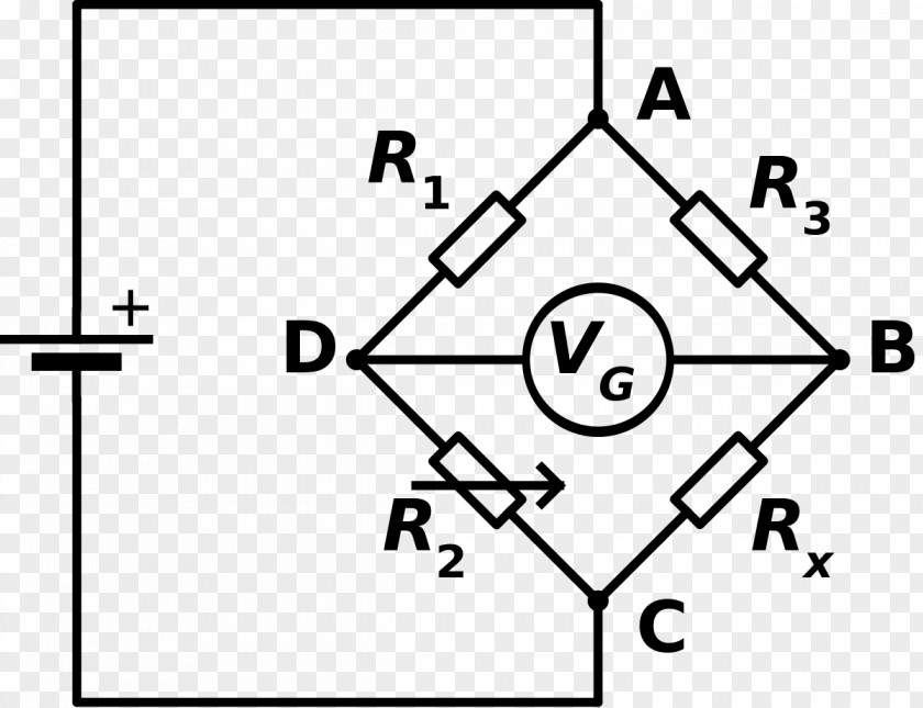 Galvanometer Wheatstone Bridge Circuit Electrical Network Electronic Diagram PNG