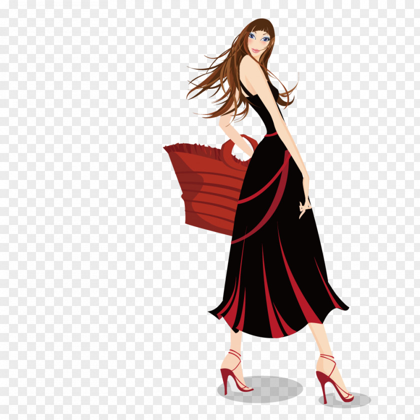 Take The Package Cartoon Woman Drawing Stock Illustration PNG