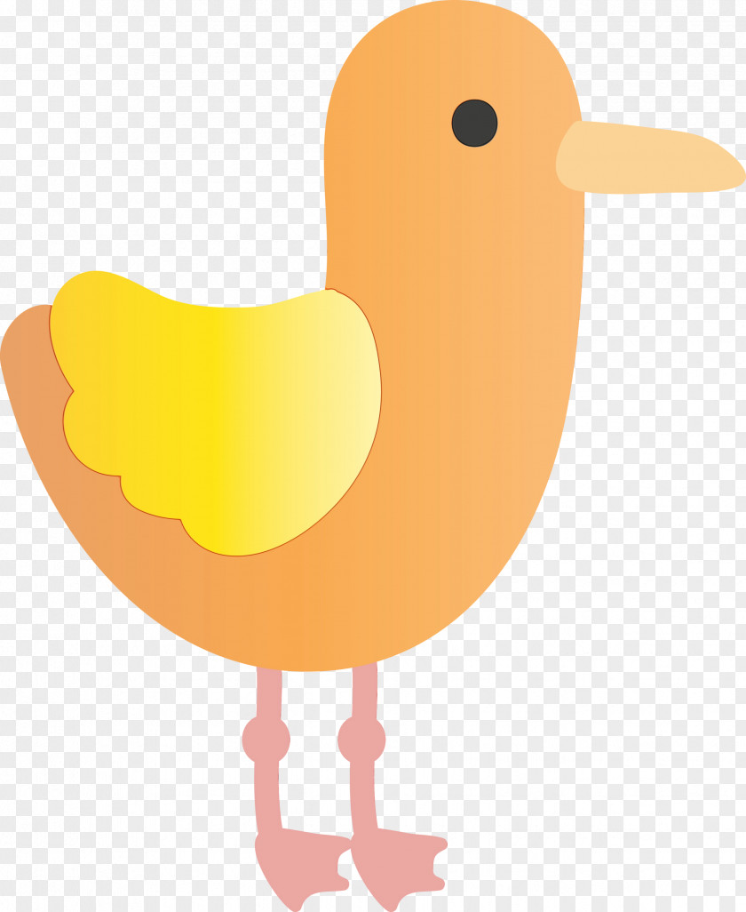 Yellow Cartoon Bird Chicken Beak PNG
