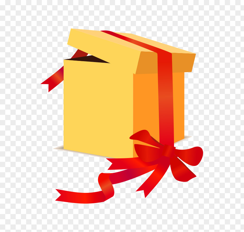 Yellow Red Gift Box Vector PNG