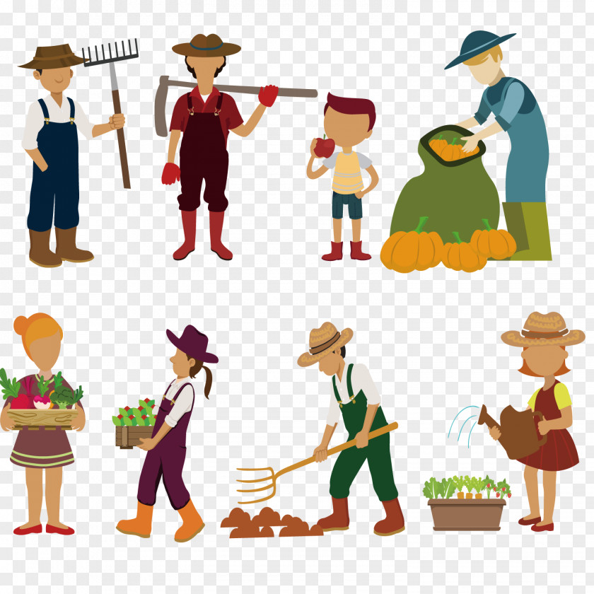 Agricultural Work Vector Material Farmer Agriculture PNG