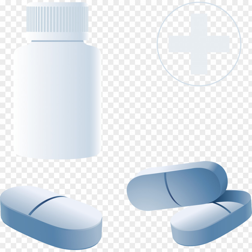 Bottle And Blue Pills Download PNG