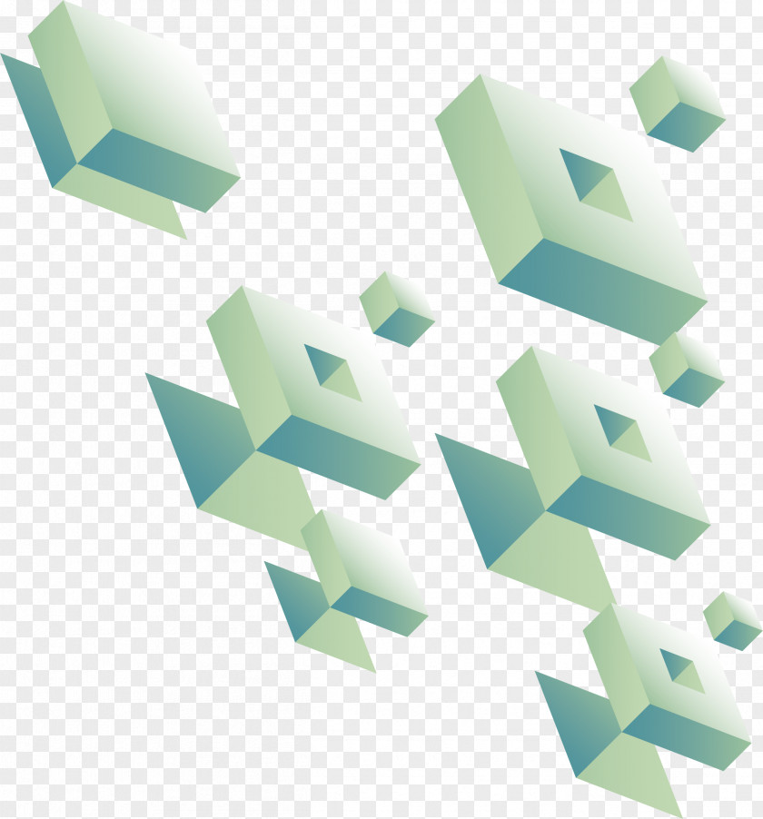 Floating Cube Geometry Three-dimensional Space PNG