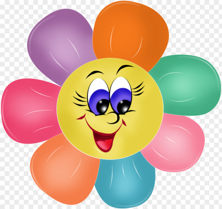 Happy Flower Smiley Emoticon Clip Art PNG