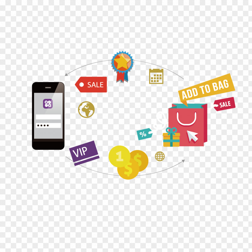 Creative Mobile Technology Marketing Shopping Clip Art PNG