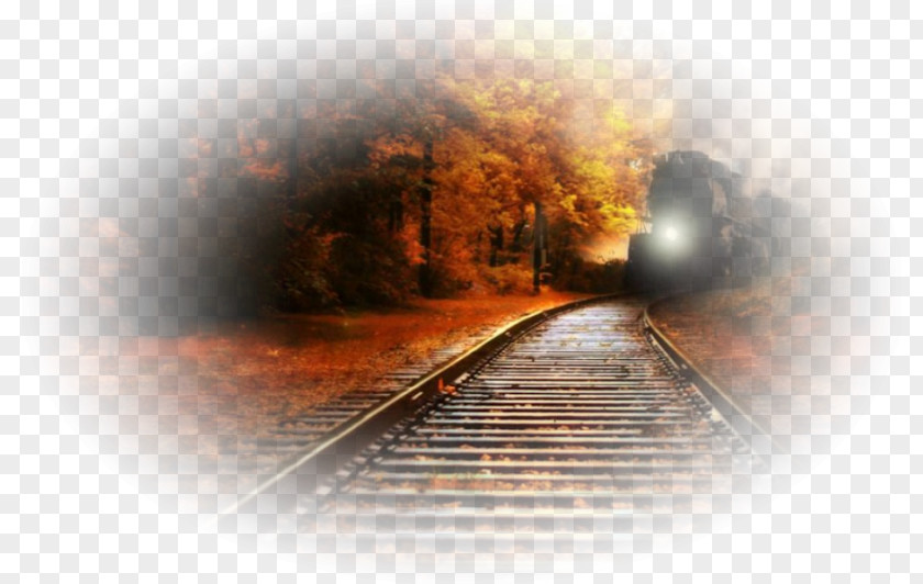 Train Rail Transport Track Autumn Steam Locomotive PNG
