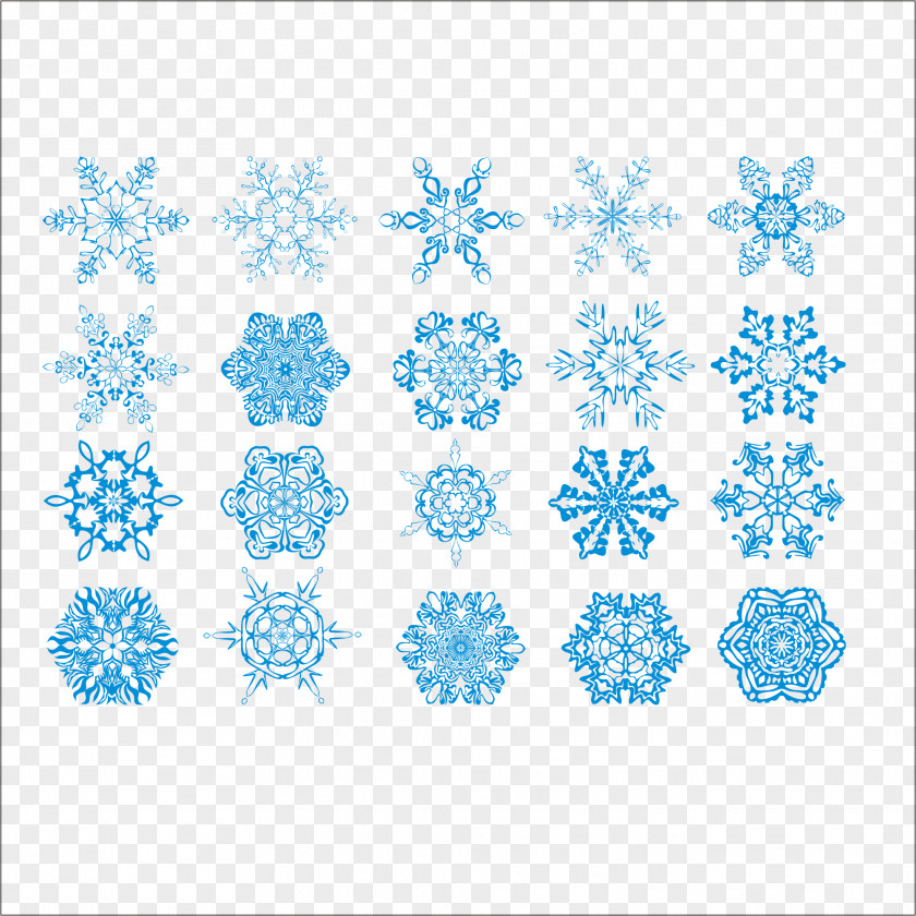 Various Shapes Of Snowflakes Vector Material Snowflake Hexagon PNG