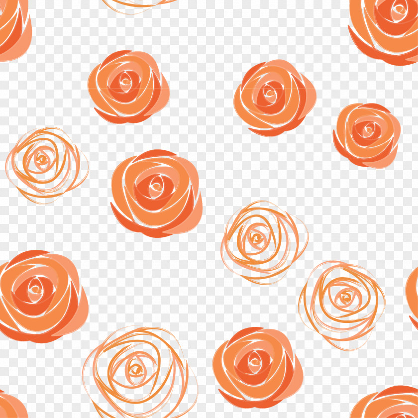 Orange Simple Flowers Floating Material Rose Drawing Euclidean Vector Pattern PNG
