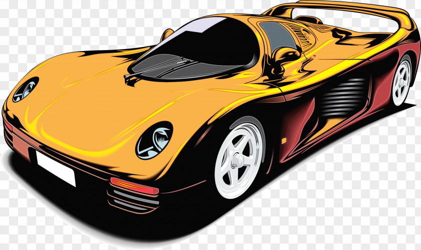 Radiocontrolled Toy Concept Car Watercolor Drawing PNG