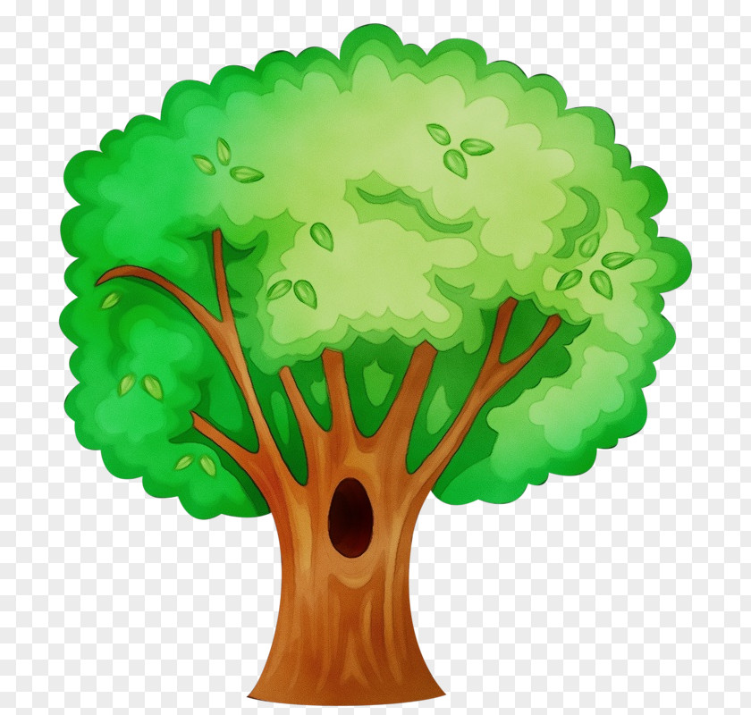 Vegetable Broccoli Watercolor Tree PNG