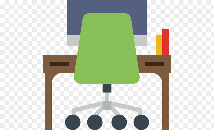 Cartoon Computer Desk Table Furniture Chair PNG