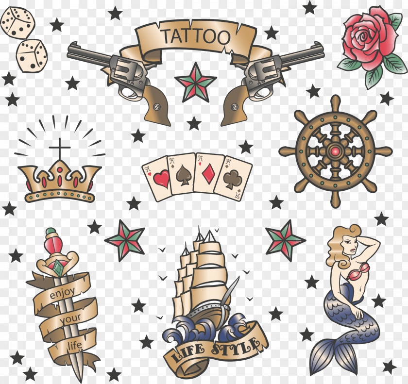 Vector Pistol Old School (tattoo) Sailor Tattoos PNG