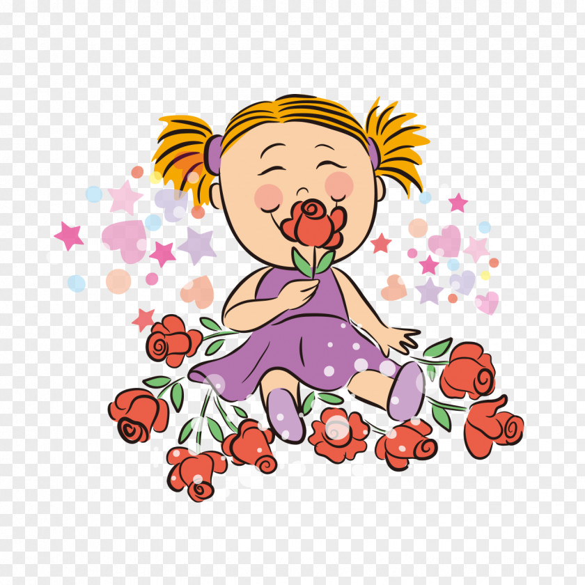 Cartoon Doll Roses Stock Photography Illustration PNG