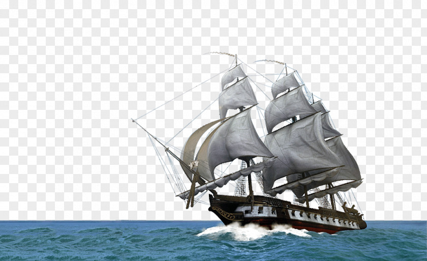 Sail Brigantine Clipper Ship Of The Line Full-rigged PNG