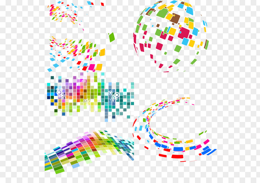 Color Sense Of Space Lattice Circle Ball Solid Geometry PNG