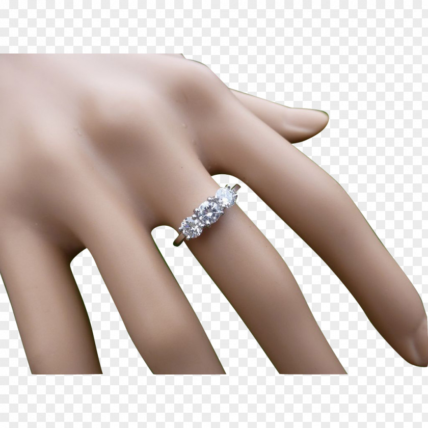 Hand Painted Diamond Ring Model Nail Wedding PNG