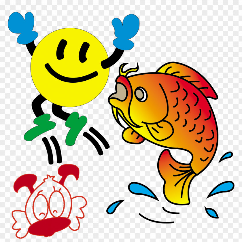 Jumping Fish Cartoon Clip Art PNG