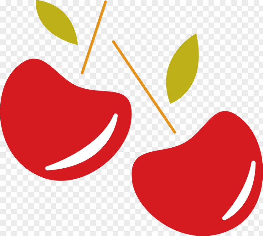 Brush Stroke Red Cherry Fruit Drawing PNG