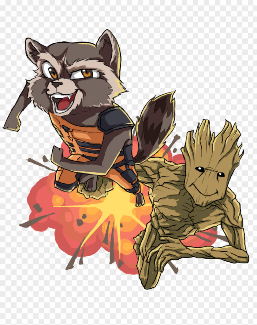Rocket Raccoon Baby Groot Green Arrow Art PNG