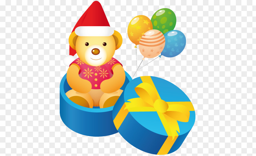 Teddy Gift Toy Food Party Hat Play PNG