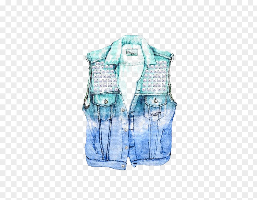 Vest Drawing Denim Clothing Jacket Illustration PNG