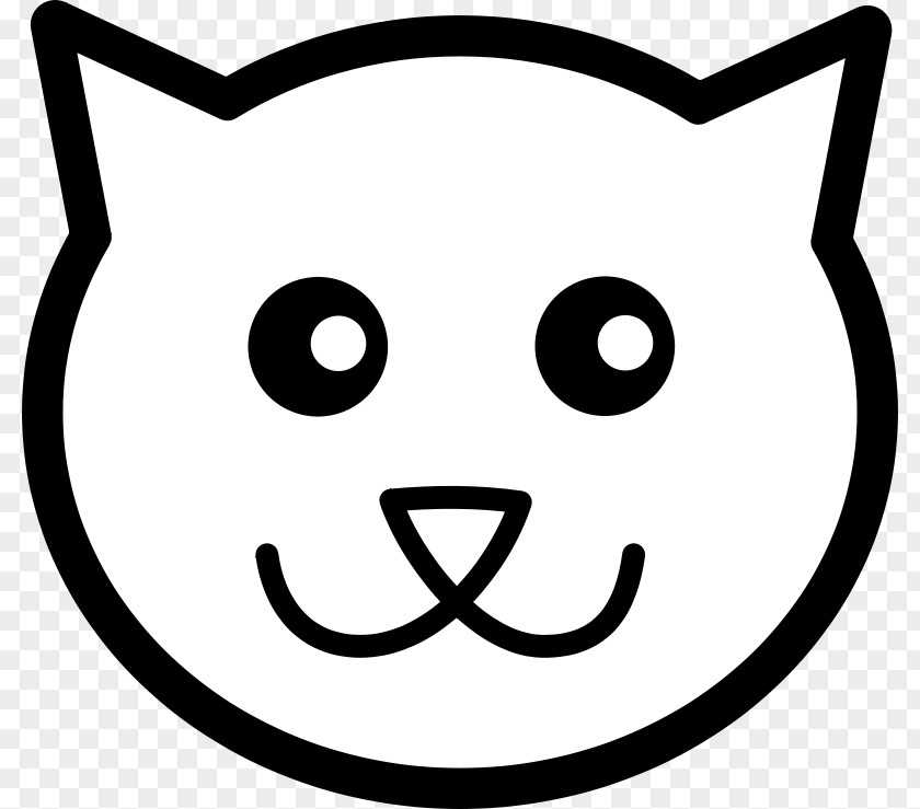 Cartoon Black And White Cat Kitten Clip Art PNG