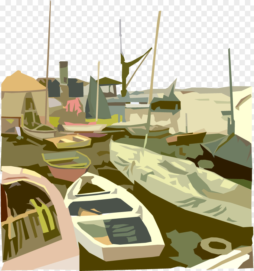 Europe Seaside Cabin Boat Clip Art PNG