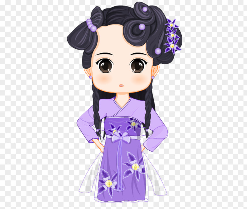 Purple Doll Cartoon Animation PNG