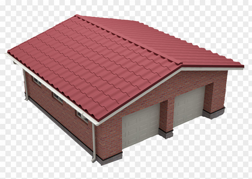 Red Brick House Parking Garage Roof PNG