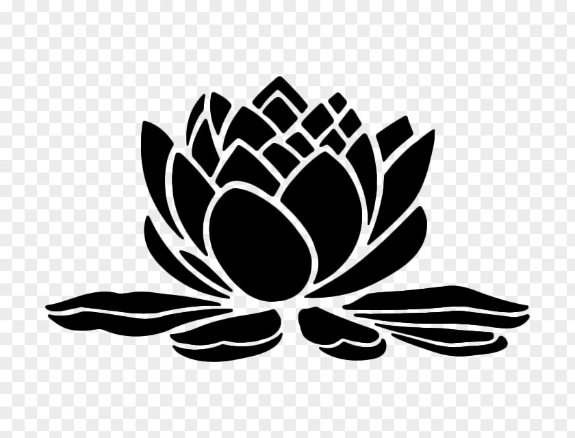 Water Lilies Stencil Silhouette PNG