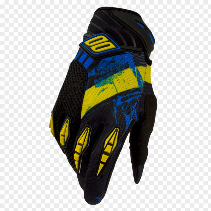 Yellow Blue Glove Fox Racing Motocross PNG