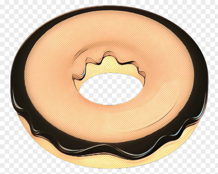 Beige Doughnut Retro Background PNG