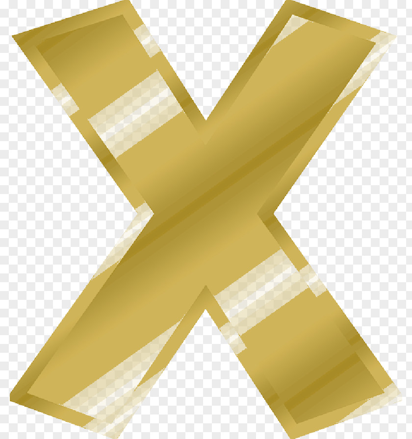 Gold Letter Case X Alphabet Clip Art PNG