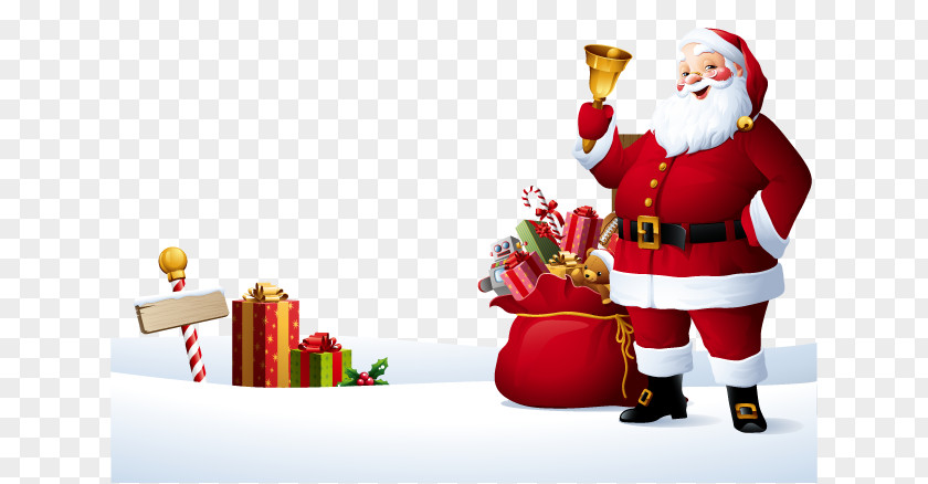 Santa Claus Rudolph Reindeer Christmas Illustration PNG