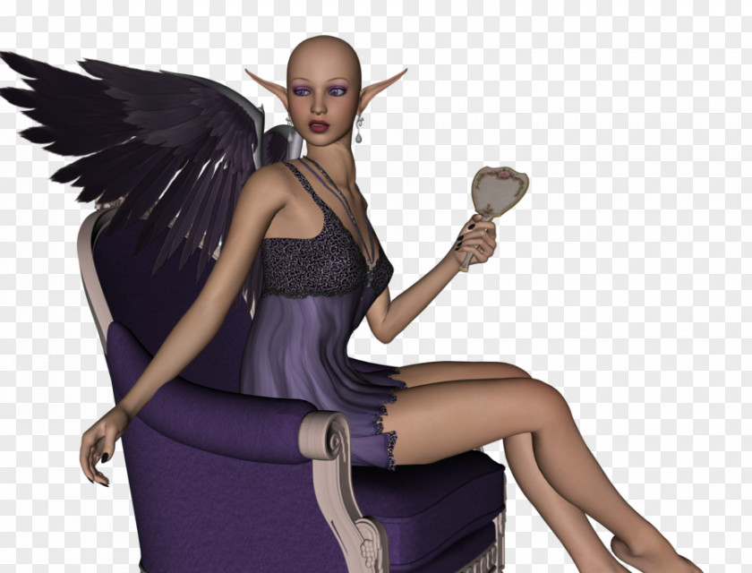 Darkness Prevails Fairy Figurine Purple PNG
