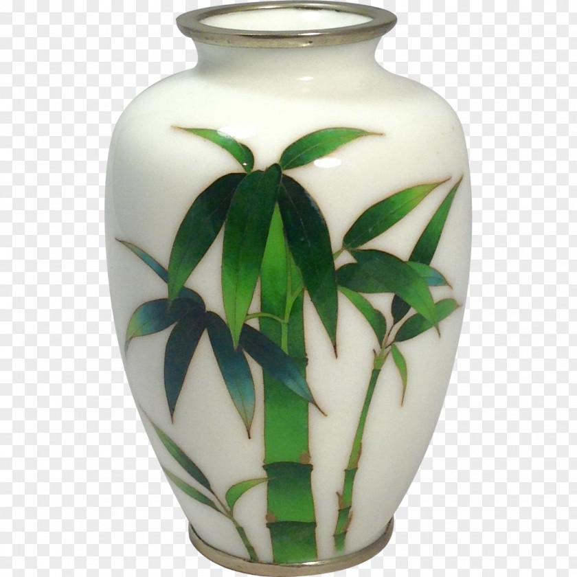 Japanese Ink Painting Of Bamboo Vase Ceramic Pottery Urn PNG