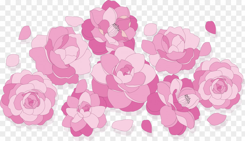 Pink Roses Bouquet Garden Floral Design Cut Flowers PNG