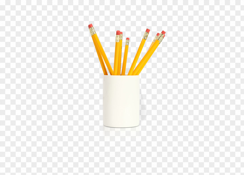 There Is A Yellow Pencil In The Pen Holder PNG