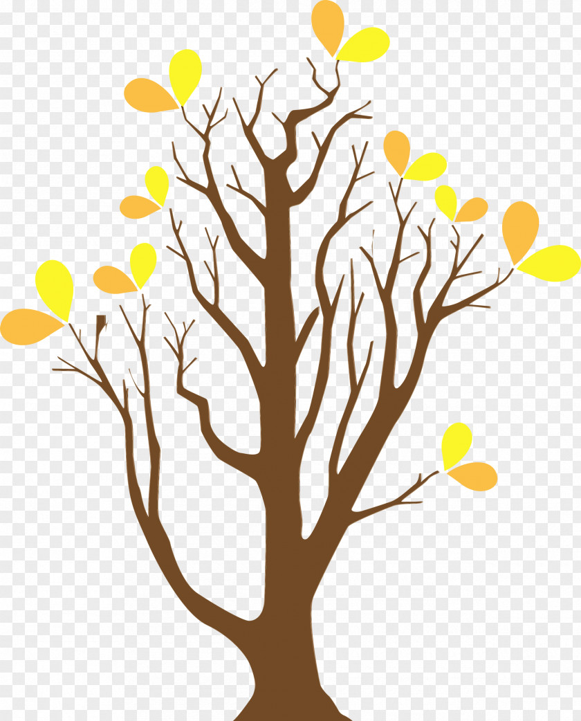 Yellow Tree Branch Plant Leaf PNG