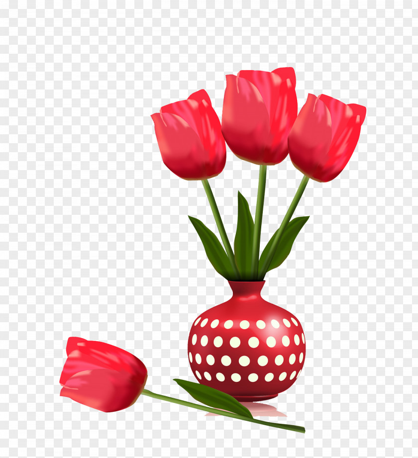 Painted Flower Vase PNG