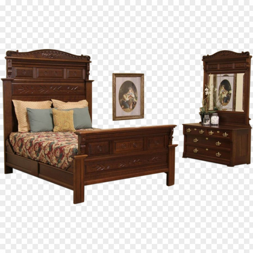 Old Couch Bedside Tables Bedroom Furniture Sets Eastlake Movement PNG
