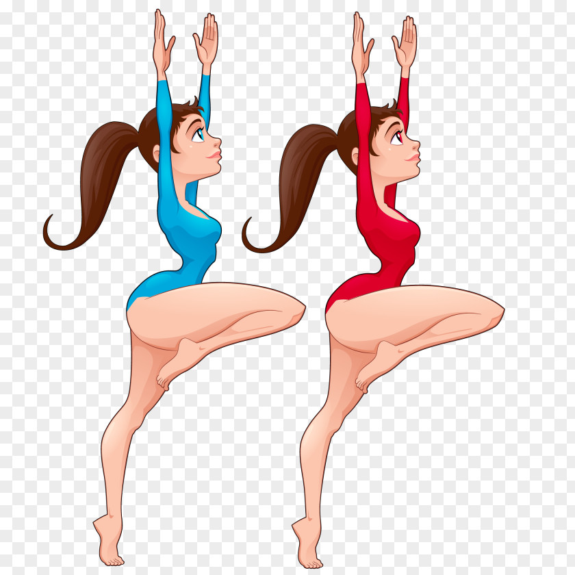 Vector Cartoon Ballet Dancer Artistic Gymnastics Illustration PNG