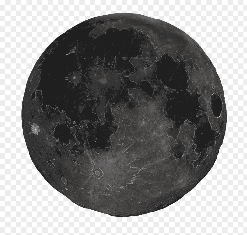 Lunar Surface Monochrome Photography Astronomical Object Moon PNG