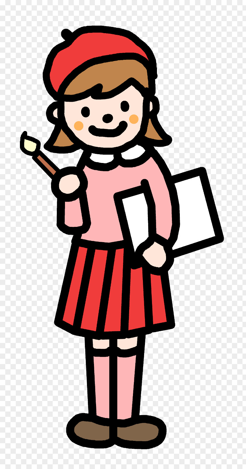 Painter Girl Illustration Clip Art Image PNG