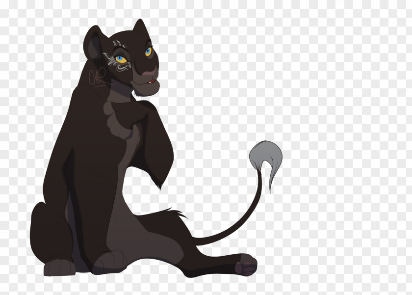 Cat Black Whiskers Puma Character PNG