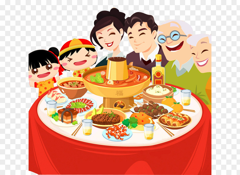 Family Reunion Wine Chinese New Year Dinner Food PNG