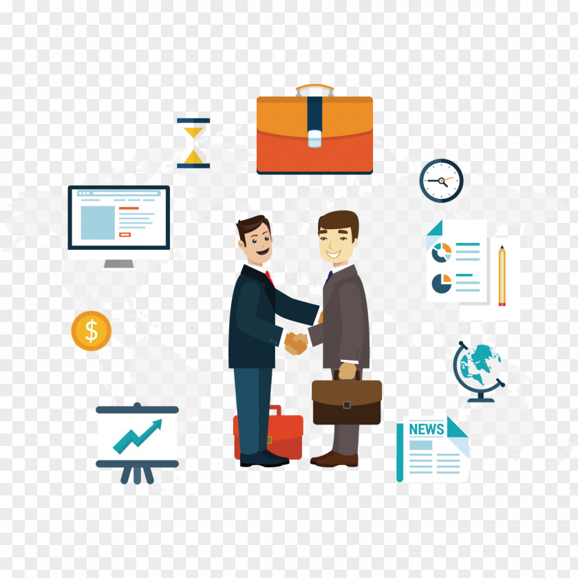 Global Business And Businessmen Shaking Hands Businessperson Euclidean Vector PNG