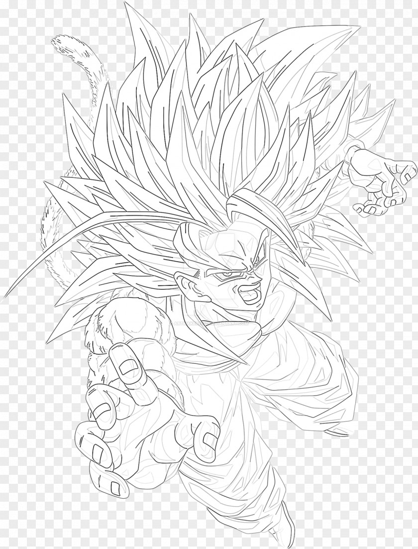 Goku Line Art Drawing Sketch PNG