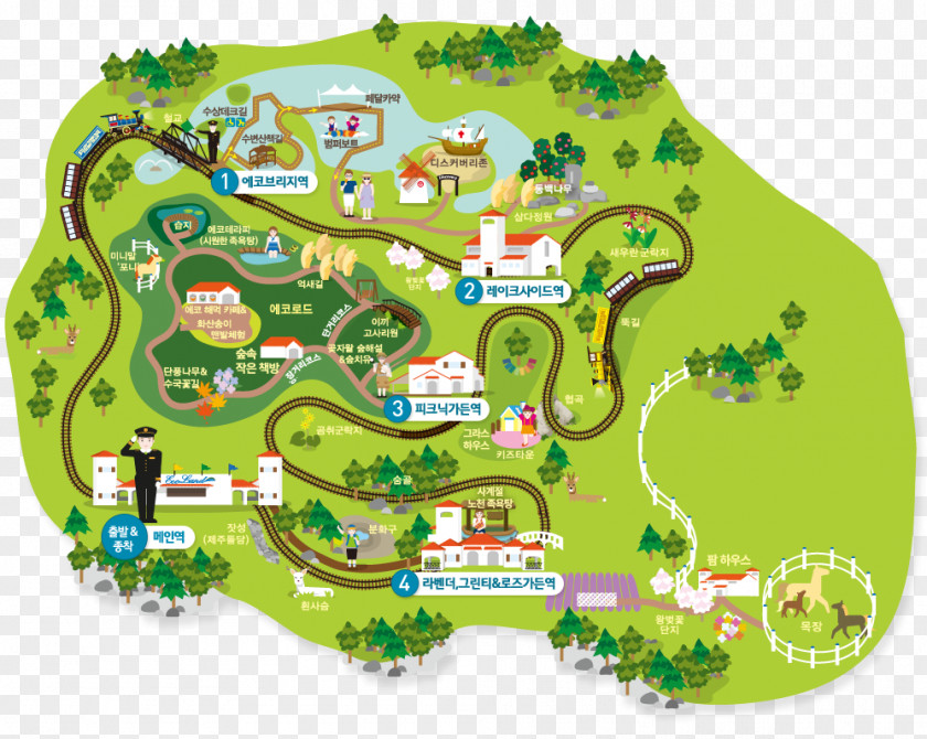 Guide Map Ecoland Theme Park Korean Folk Village Amusement Recreation PNG