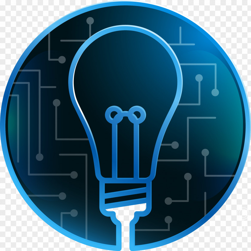 SCIENCE Bulb Information Blue PNG